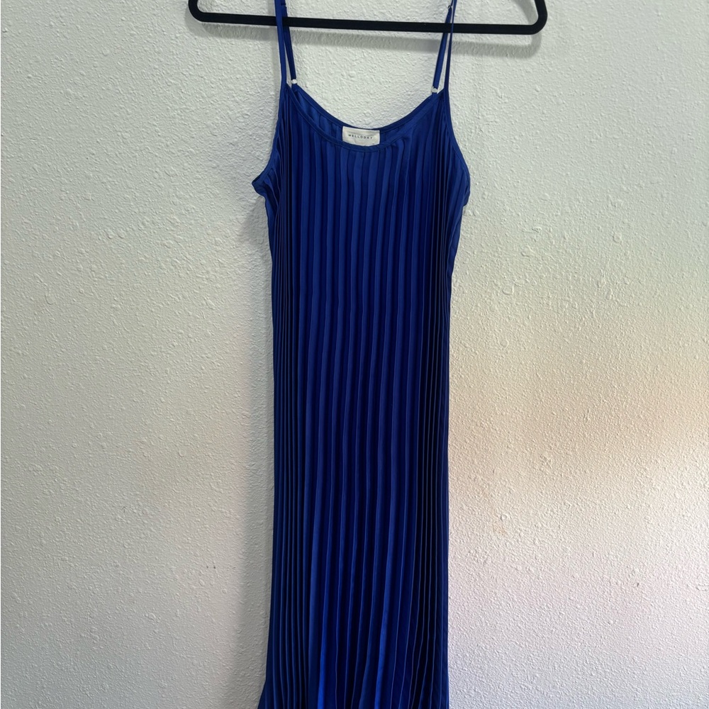 NWT MELLOWDAY at Royal Blue Pleated Maxi Slip Dress